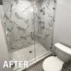 Renovation of an old building bathroom in a panoramic view - 3d