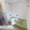 Renovation of an old building bathroom in a panoramic view - 3d